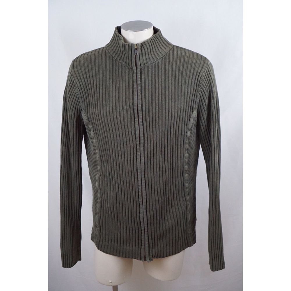 BKE Men's Sweater Light sage Green Full Zip